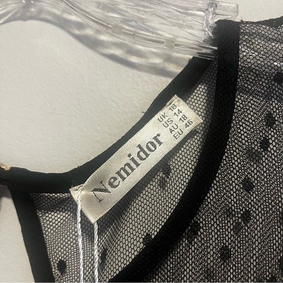 Nemidor 1940s Style Dotted Mesh Midi Swing Party Dress - Picture 10 of 16